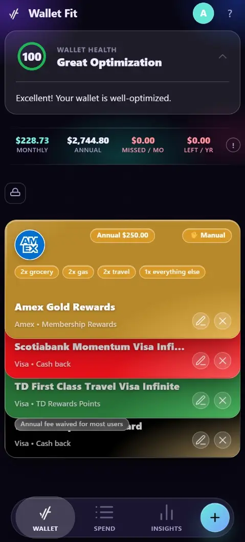 WalletFit screenshot 2