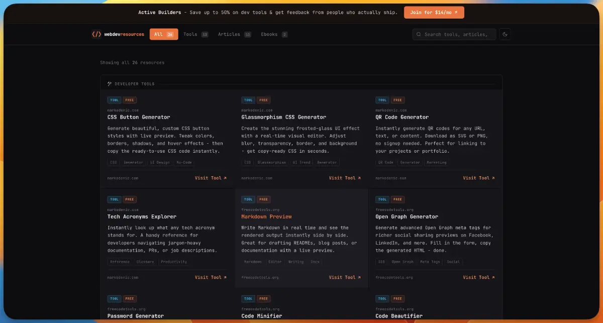 Web Development Resources screenshot 1