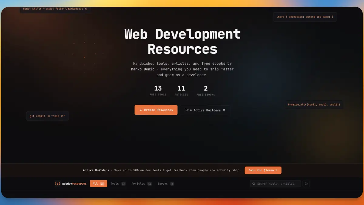 Web Development Resources screenshot 2