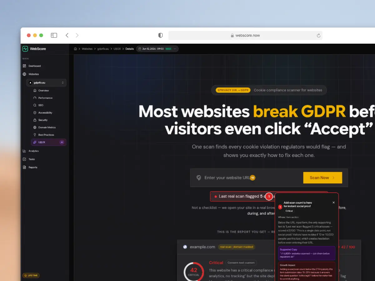WebScore.now screenshot 2