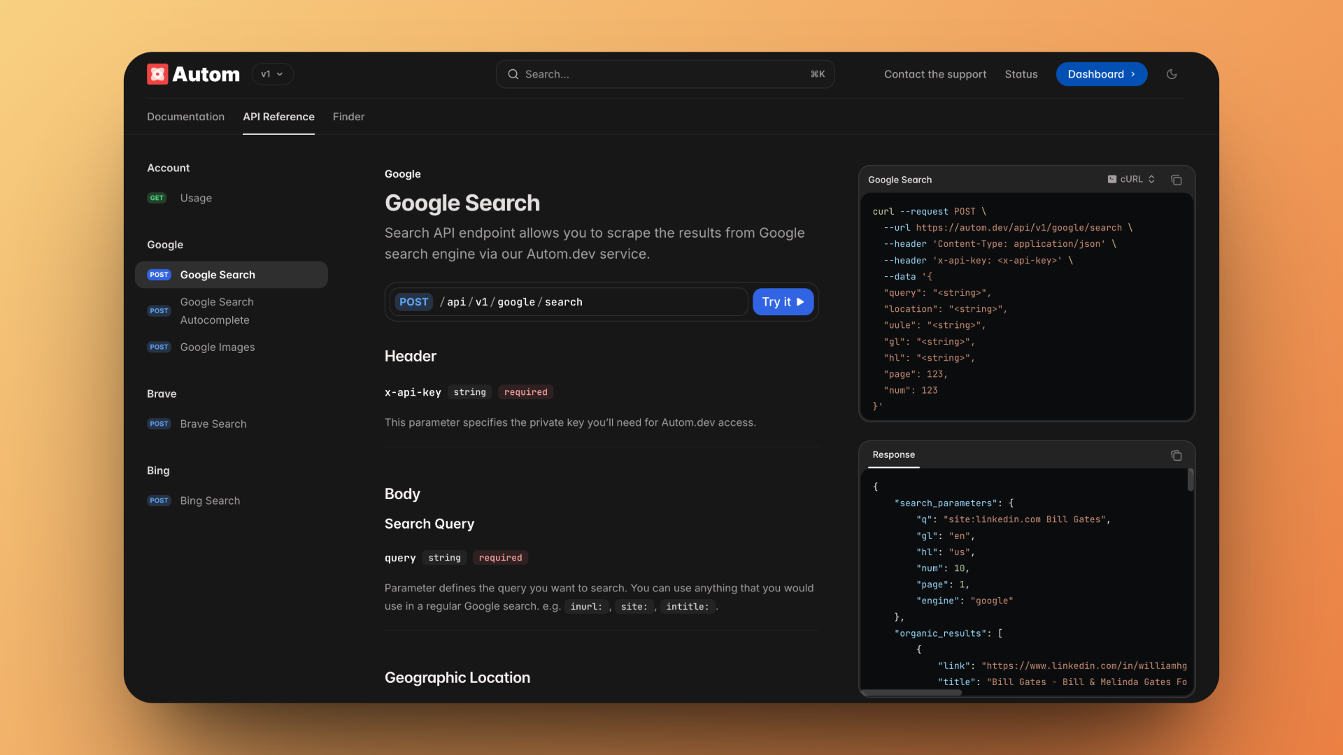 Clean API documentation with interactive playground