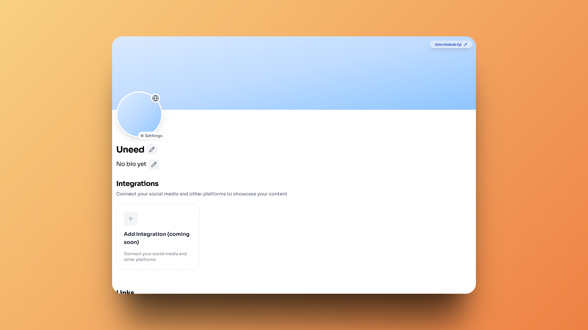 The clean but guidance-free dashboard after account creation