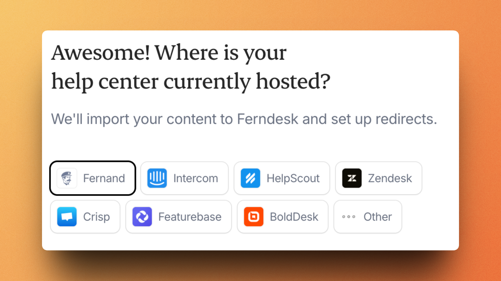 One-click migration from popular platforms