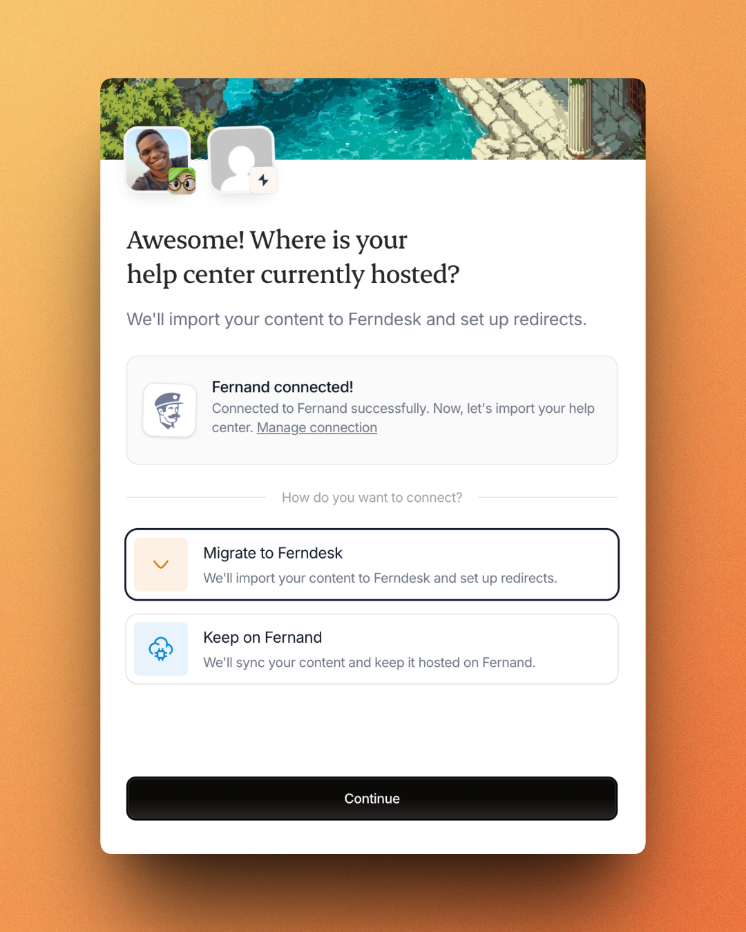 Two migration options: full migration or sync