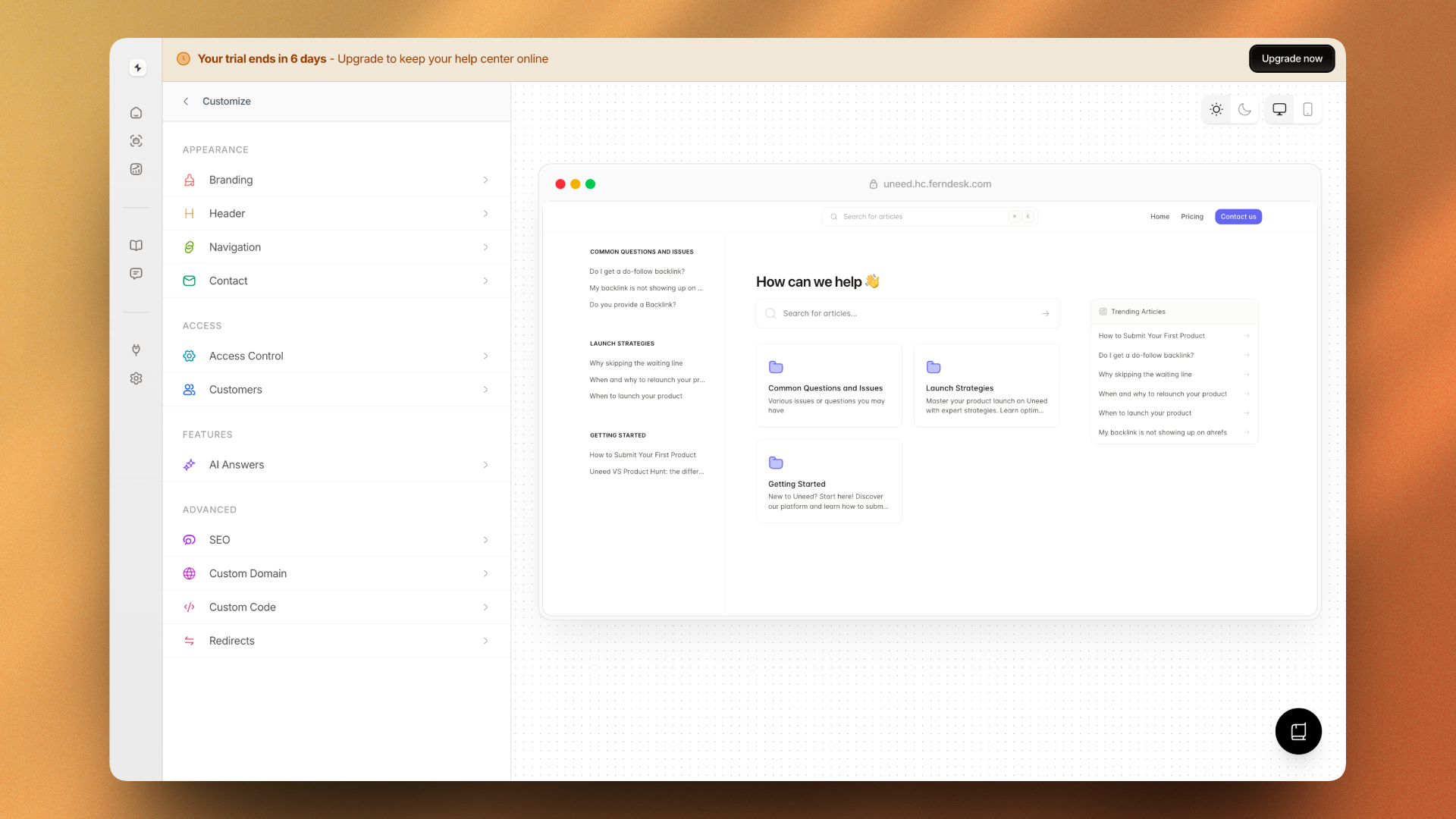 Extensive customization options