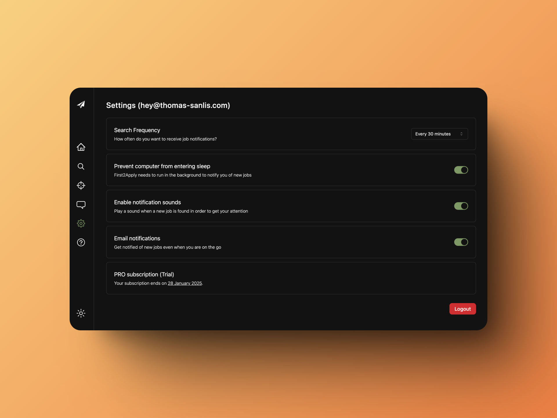 Comprehensive notification and monitoring settings