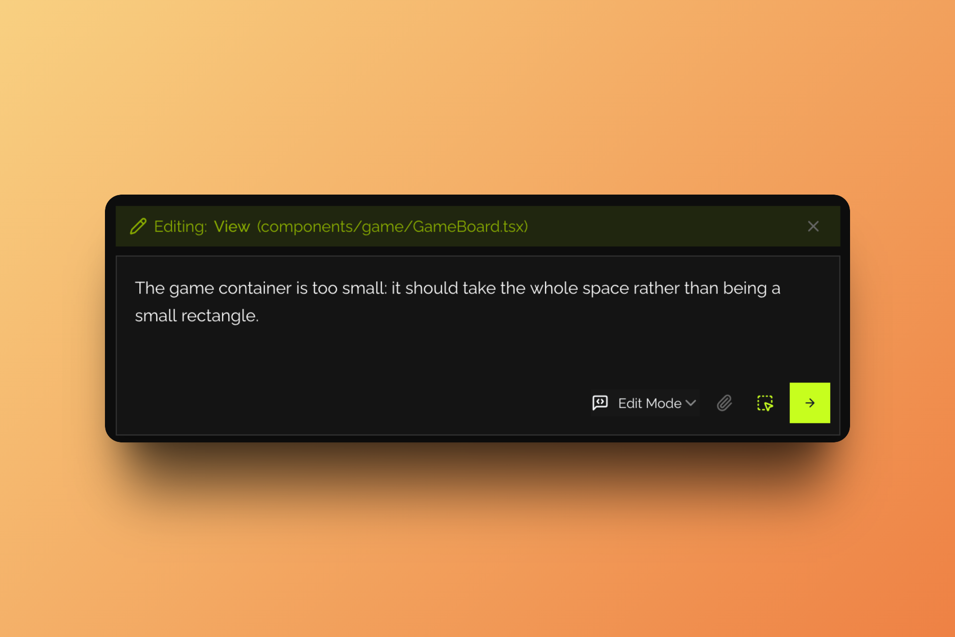Using chat mode to request improvements