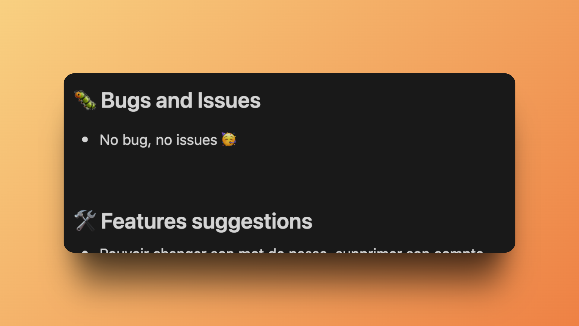 The private review section, empty!