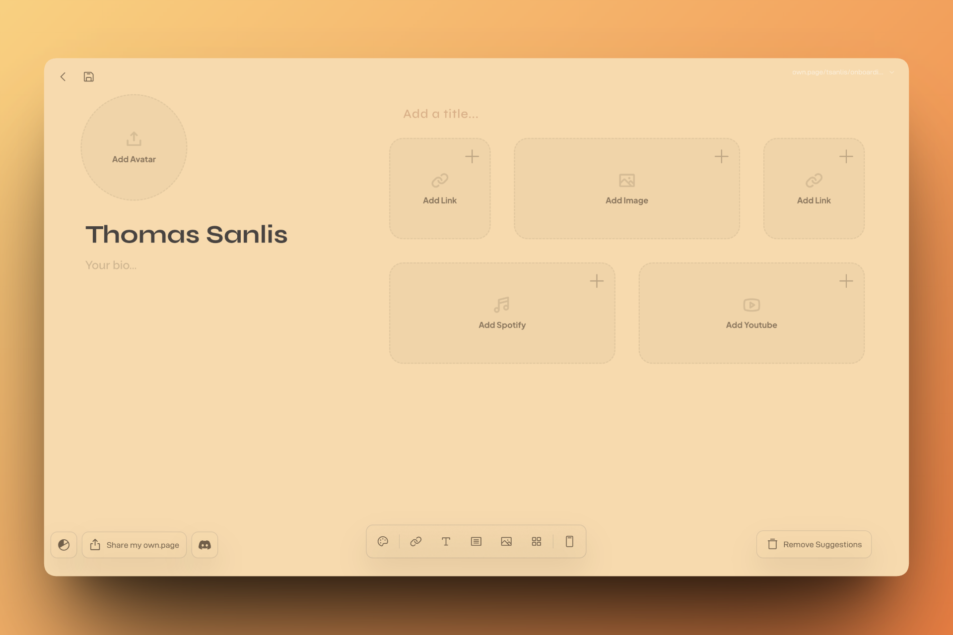My first page with some suggestions
