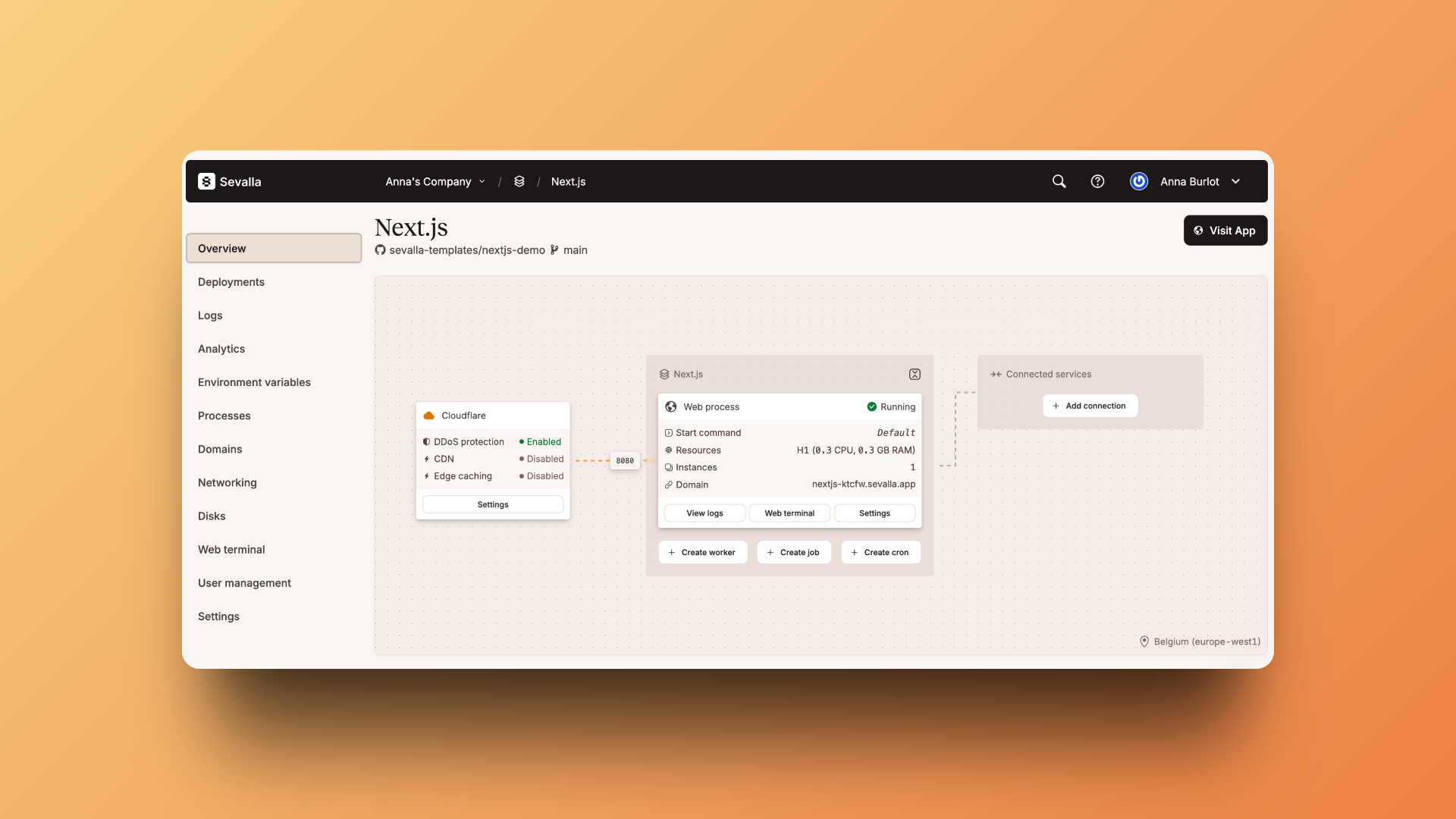 Successfully deployed Next.js application running live