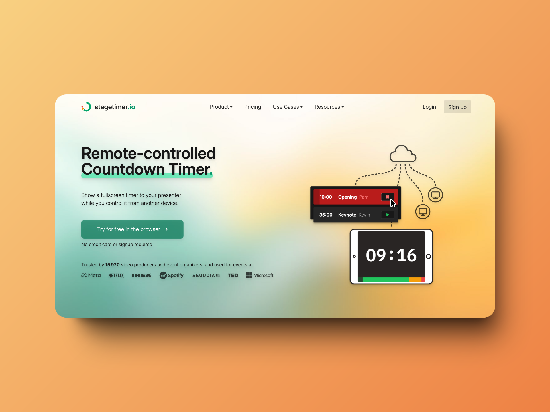 Stagetimer homepage