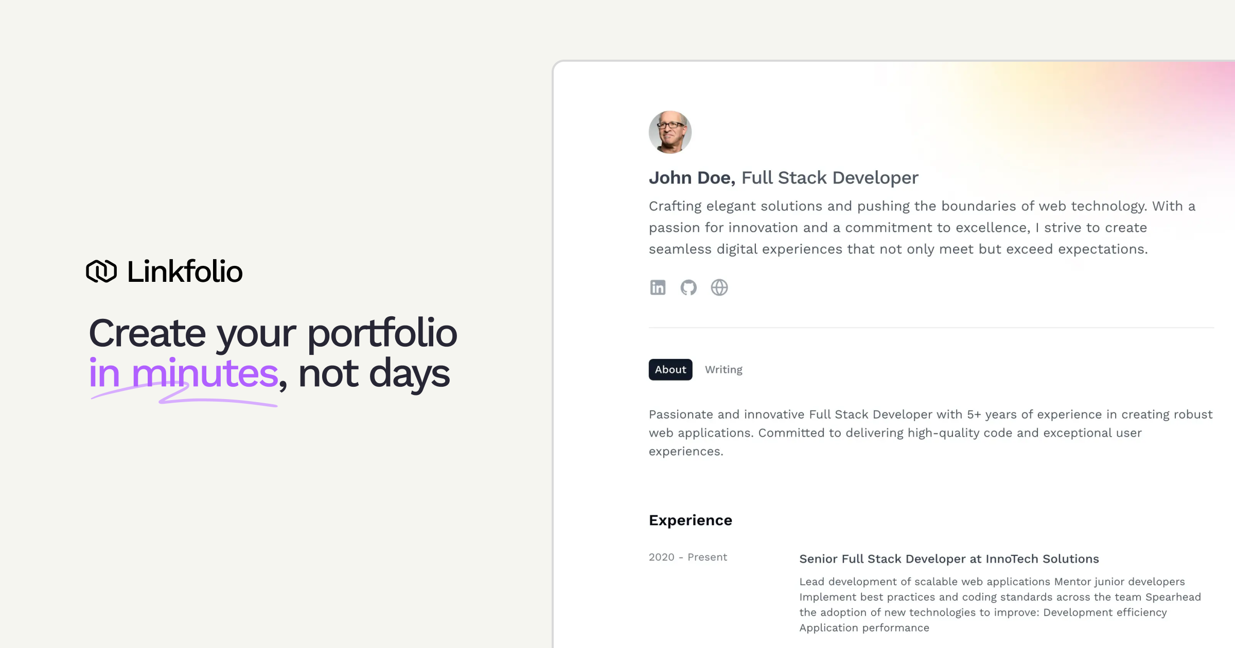 Linkfolio product image