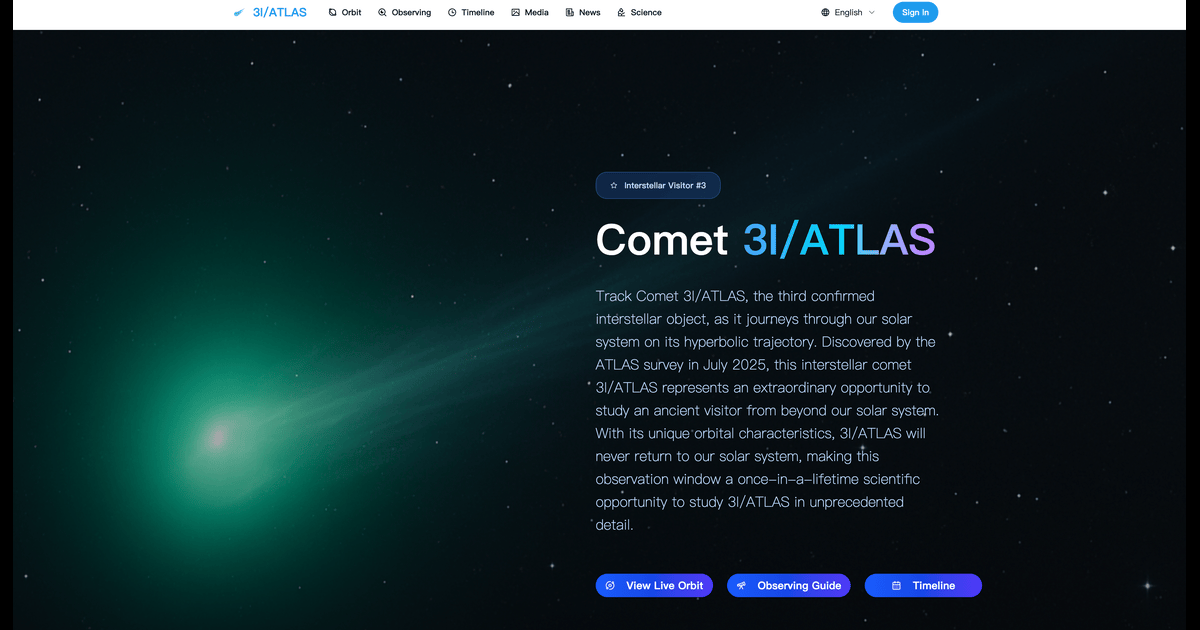 3i Atlas Comet Tracker product image