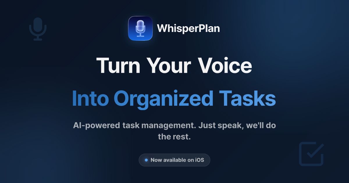 WhisperPlan product image