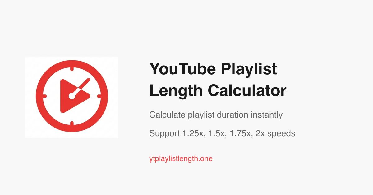 YouTube Playlist Length Calculator product image