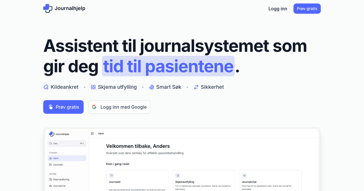 Journalhjelp screenshot 1