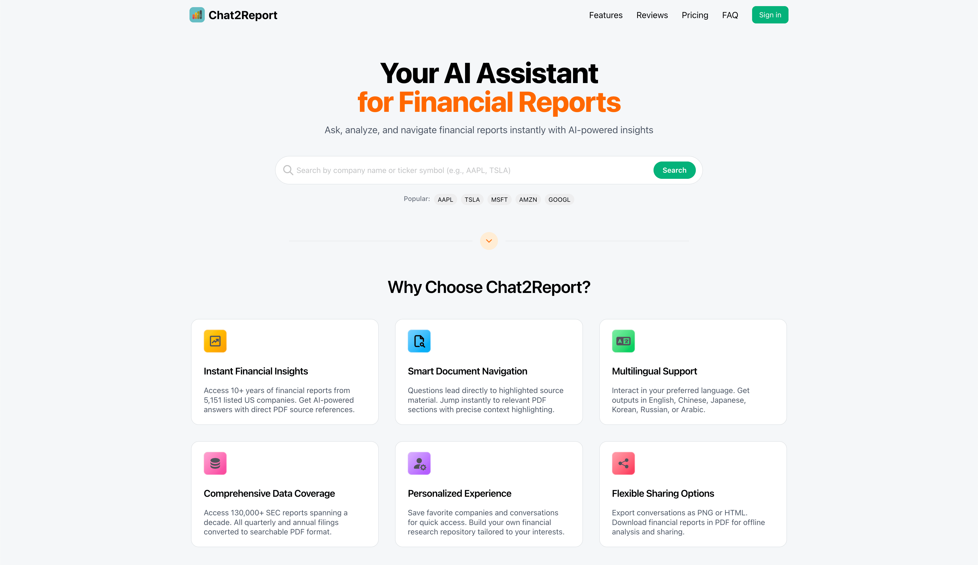 Chat2Report screenshot 1