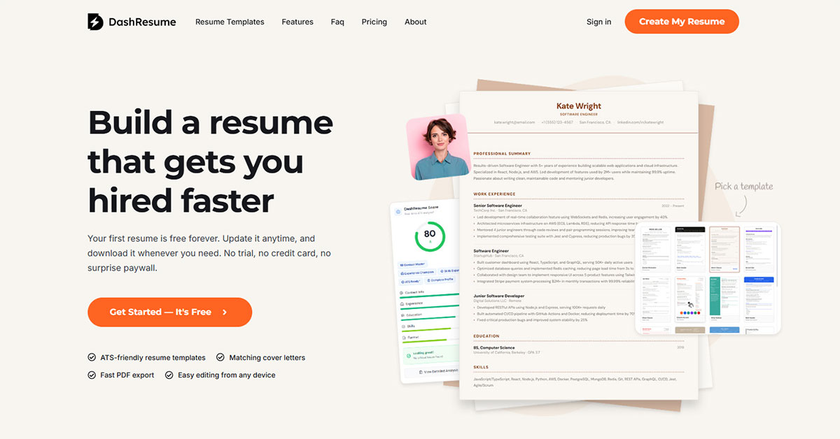 DashResume screenshot 1